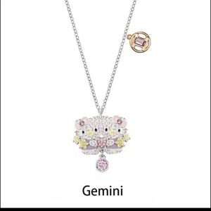 Zodiac sign Gemini necklace with swarovski elements